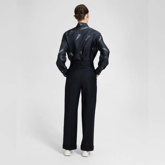 Theory Sleek Flannel Straight Cuff Pant - Picture 2 of 10